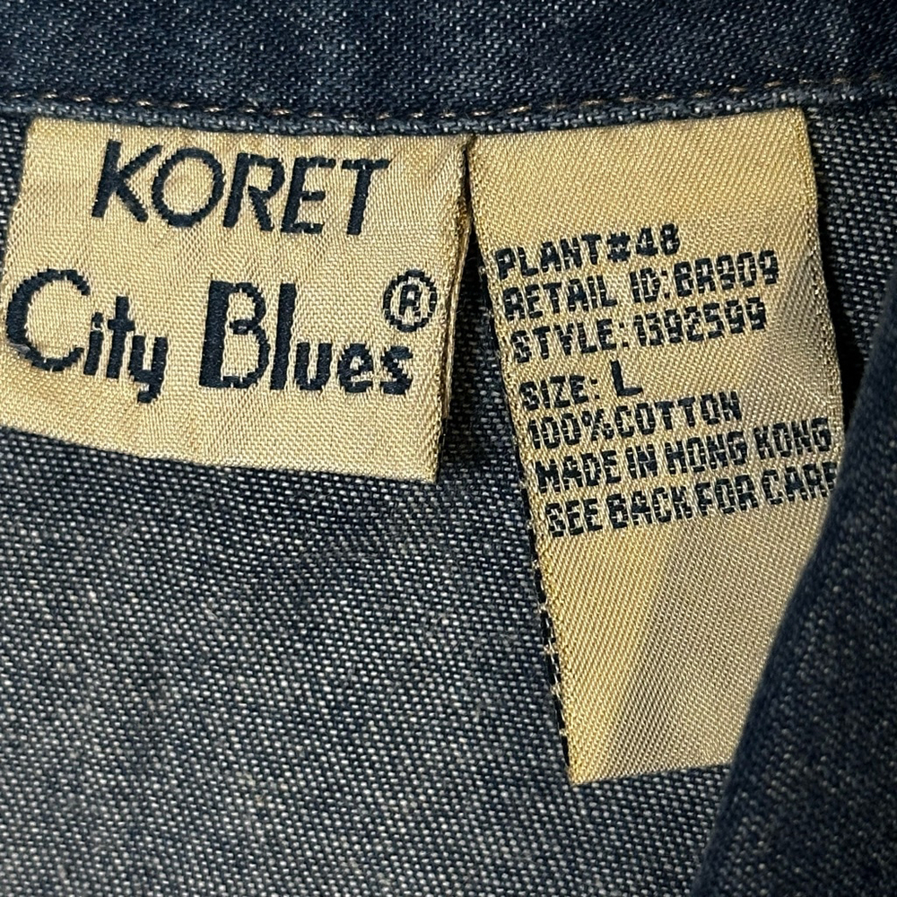 KORET CITY BLUES Size L Printed and Sequined Denim Button-Up Shirt - Picture 4 of 7